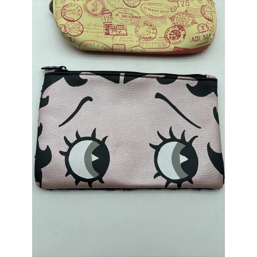 New W/out Tags 3 Ipsy Cosmetic Makeup Bags - Passport, Sequin, Betty Boop